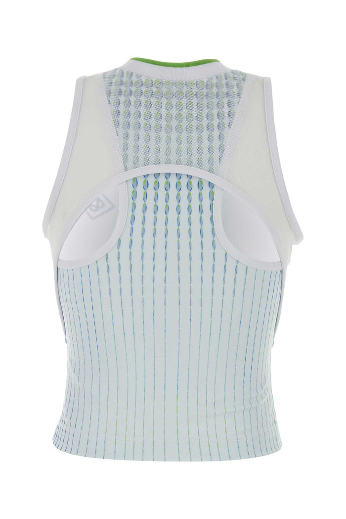 Multicolor Stretch Jersey Top Dots Exterior: Polyester Elastane Maglie