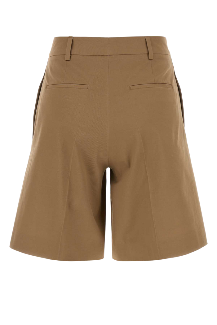 Camel Stretch Cotton Bermuda Shorts Biscotto Exterior: Elastane