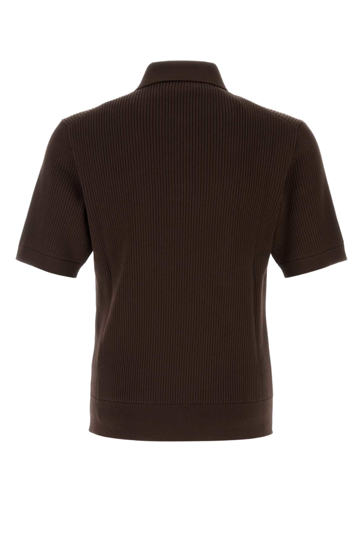 Dark Brown Cotton Polo Shirt Marrone Exterior