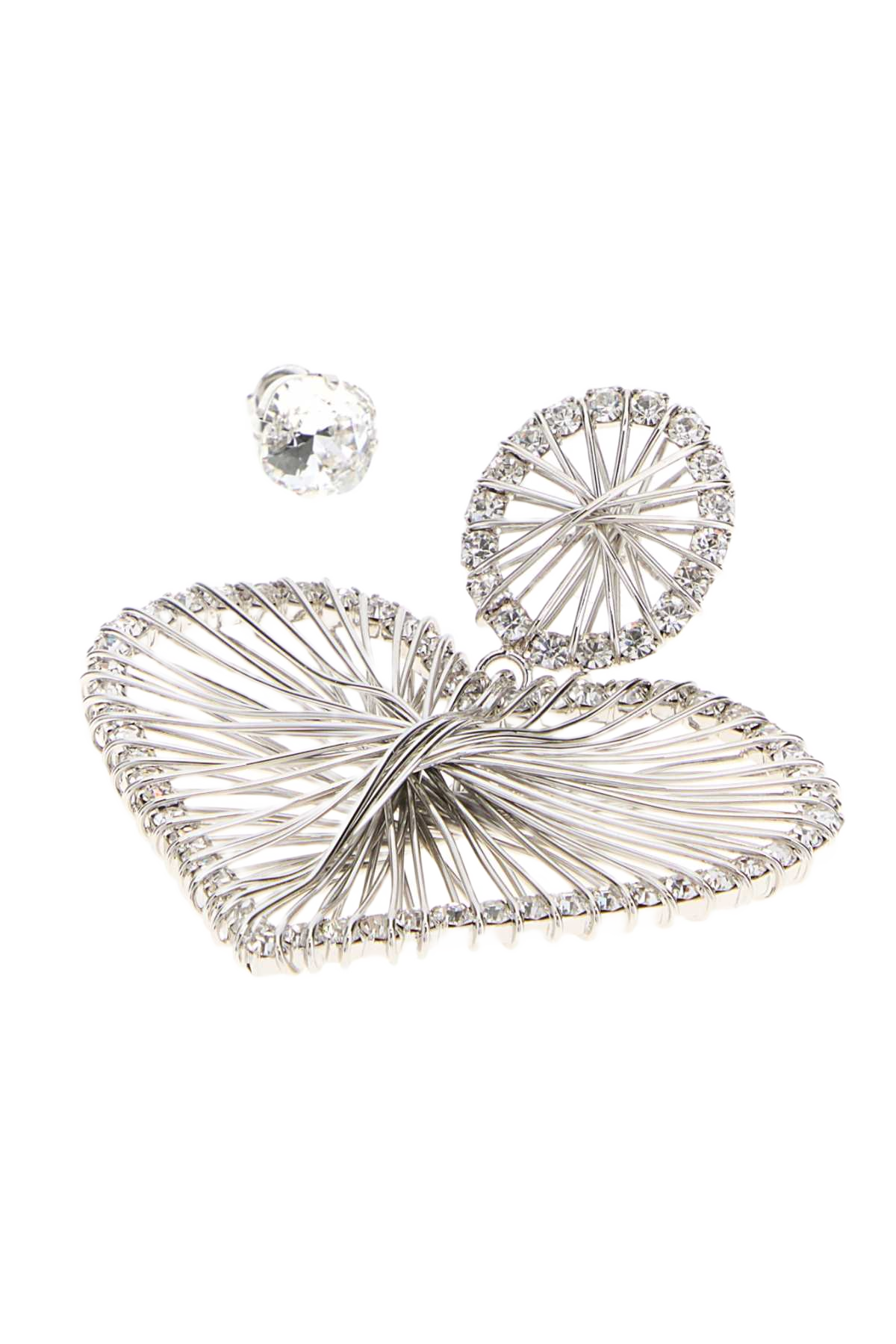 Silver Metal Earrings Transparentsilver Orecchini