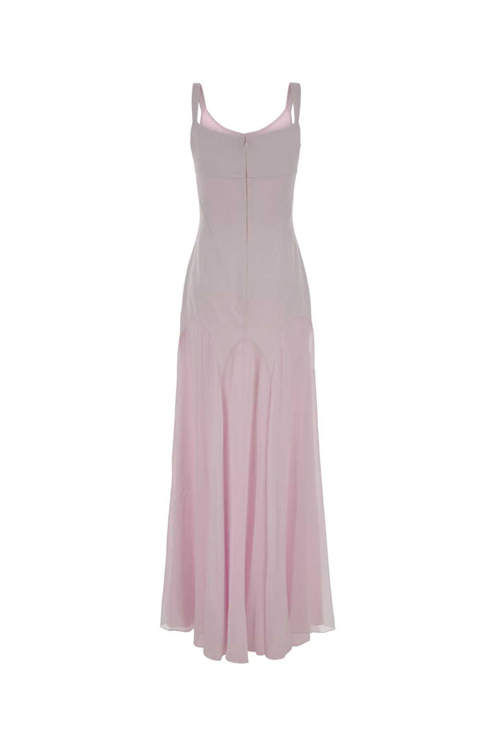 Lilac Satin Long Dress Palepowderpink Abiti Lunghi