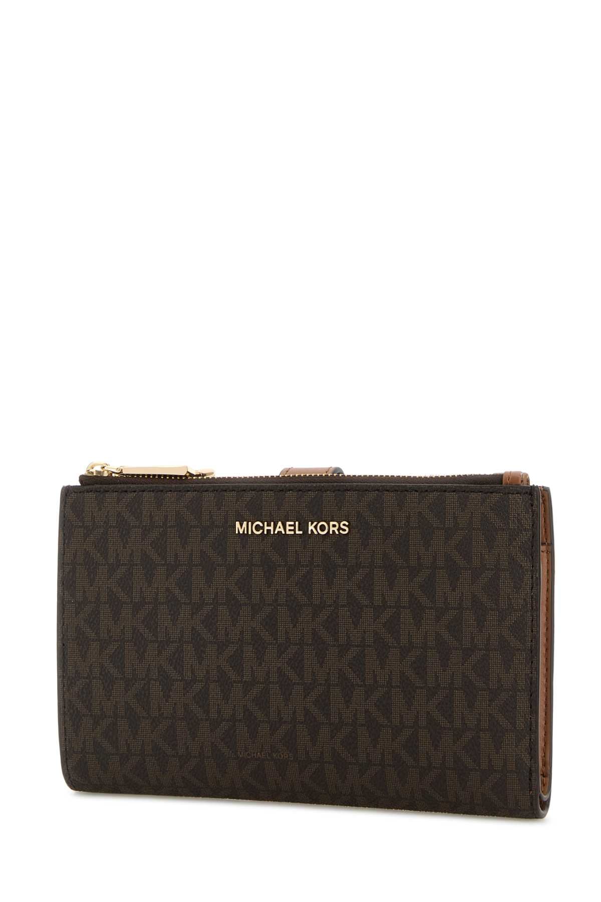 Printed Canvas Wallet Brown Borse A Mano