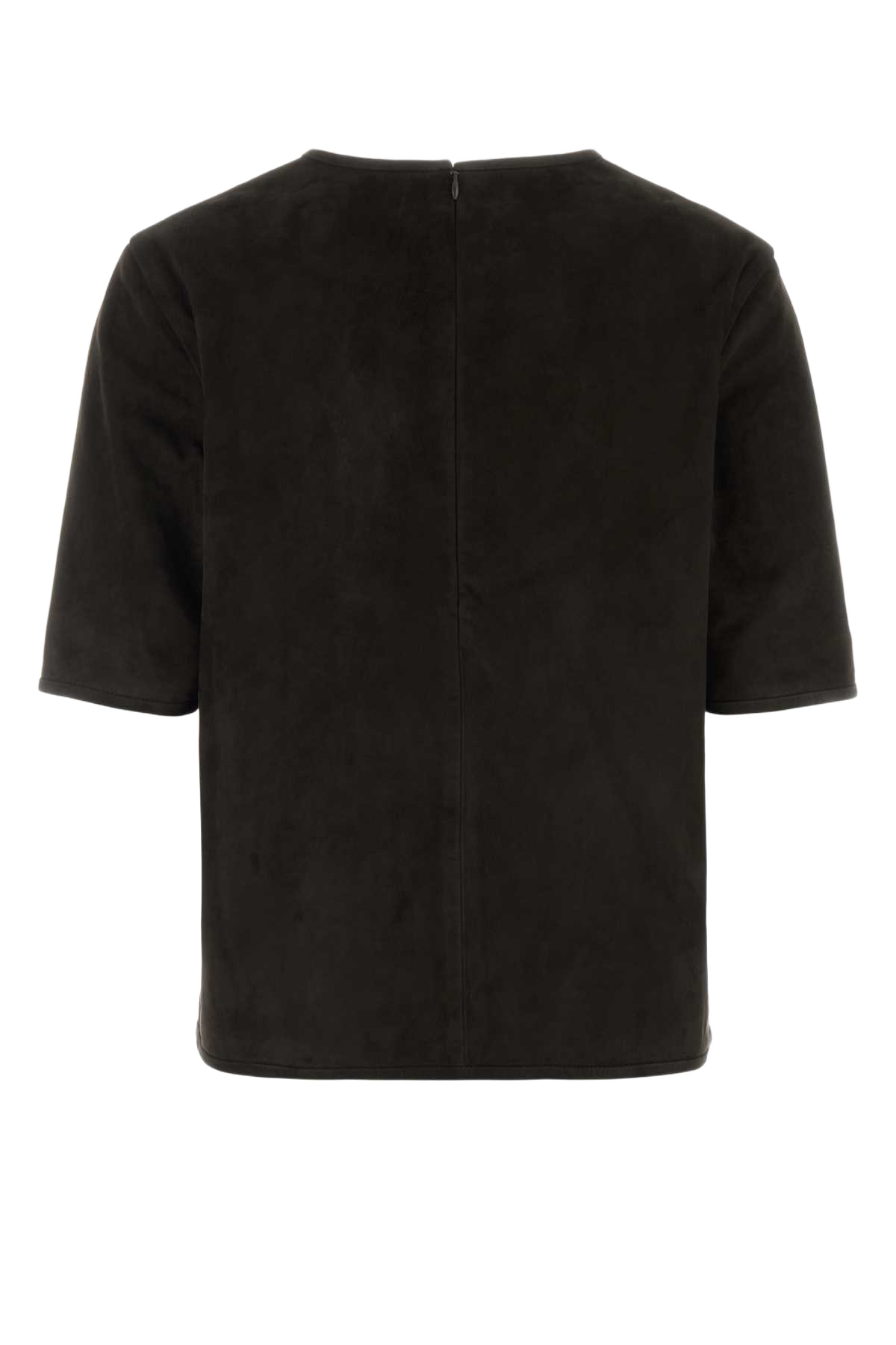 Brown Suede T-Shirt Darkbrown