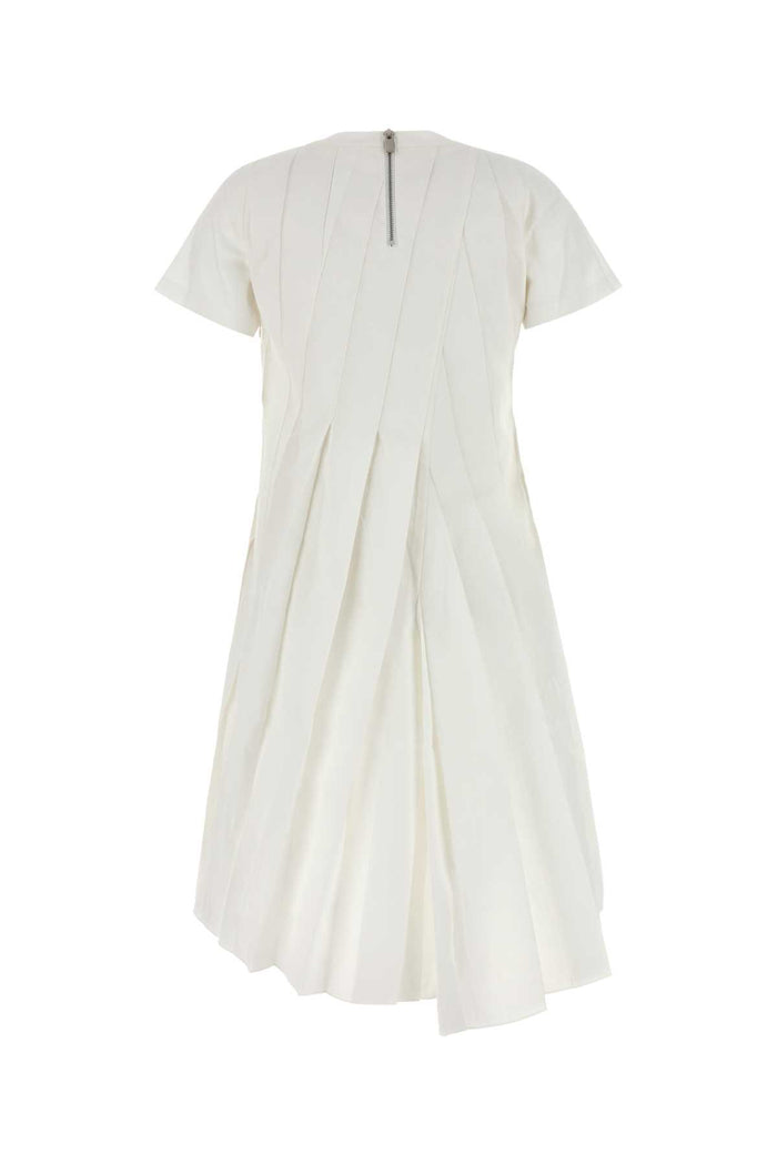White Poplin Dress Offwhite Exterior: Polyester Cotton Abiti