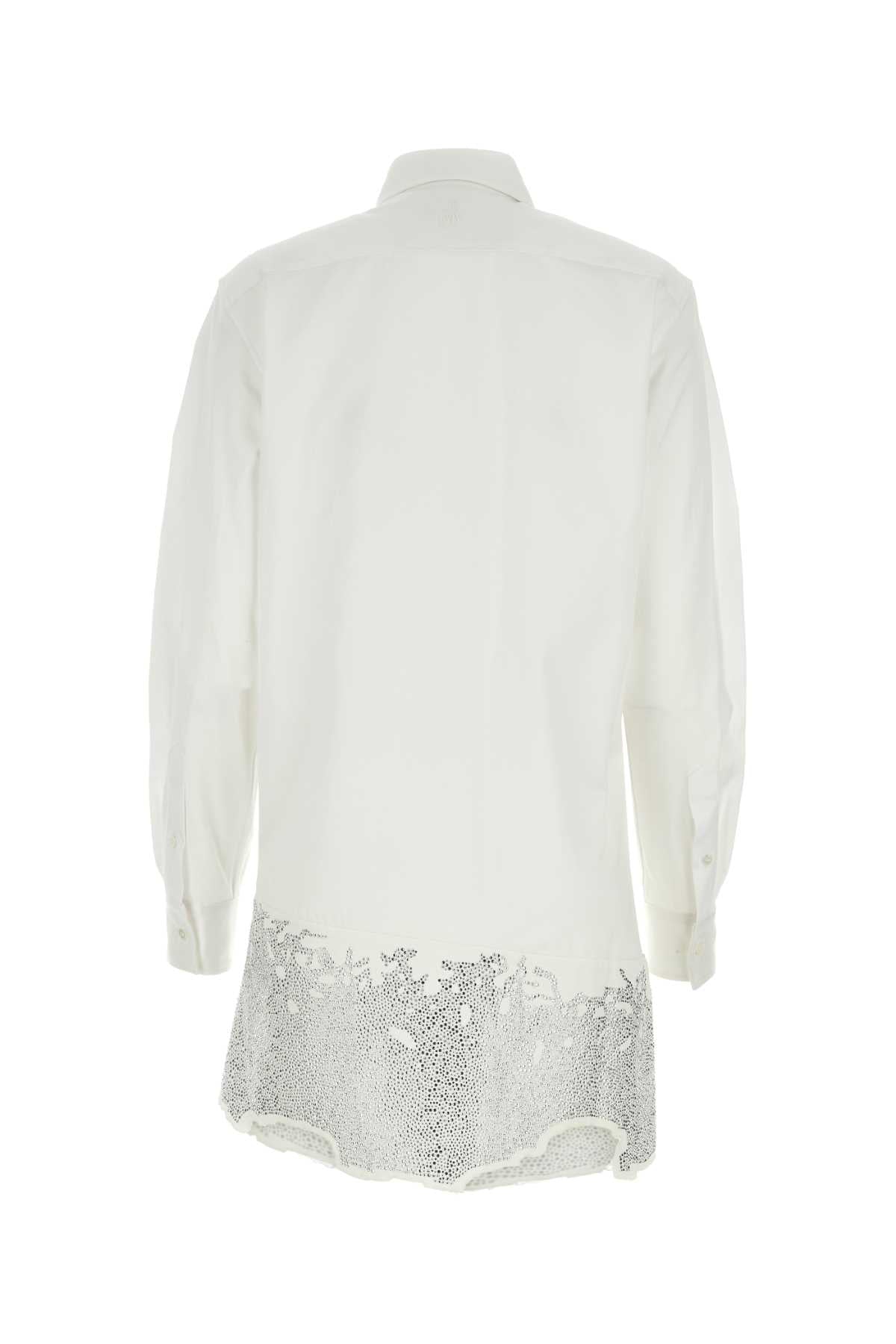 White Cotton Shirt Mini Dress Exterior: Abiti