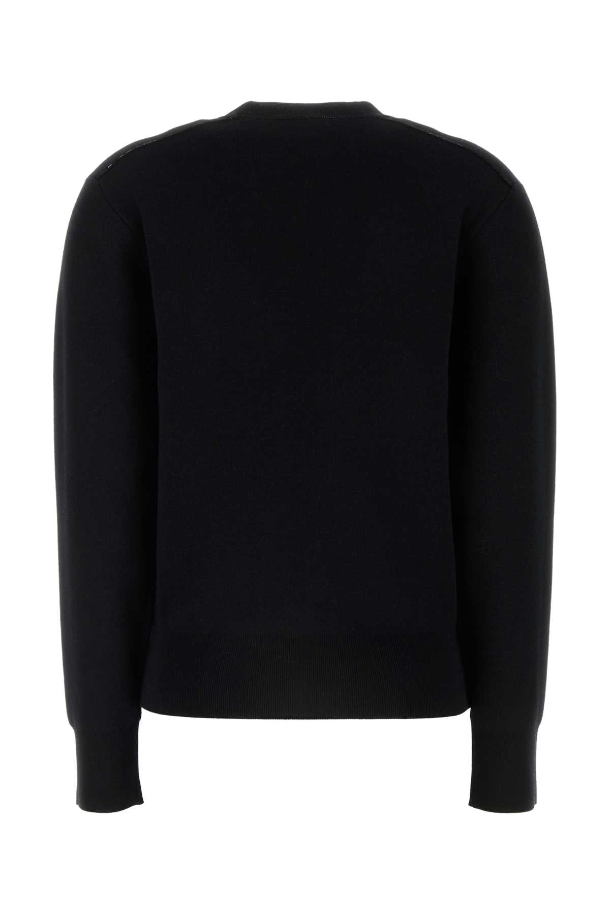 Black Stretch Wool Blend Sweater Exterior: Nylon Elastane Maglieria