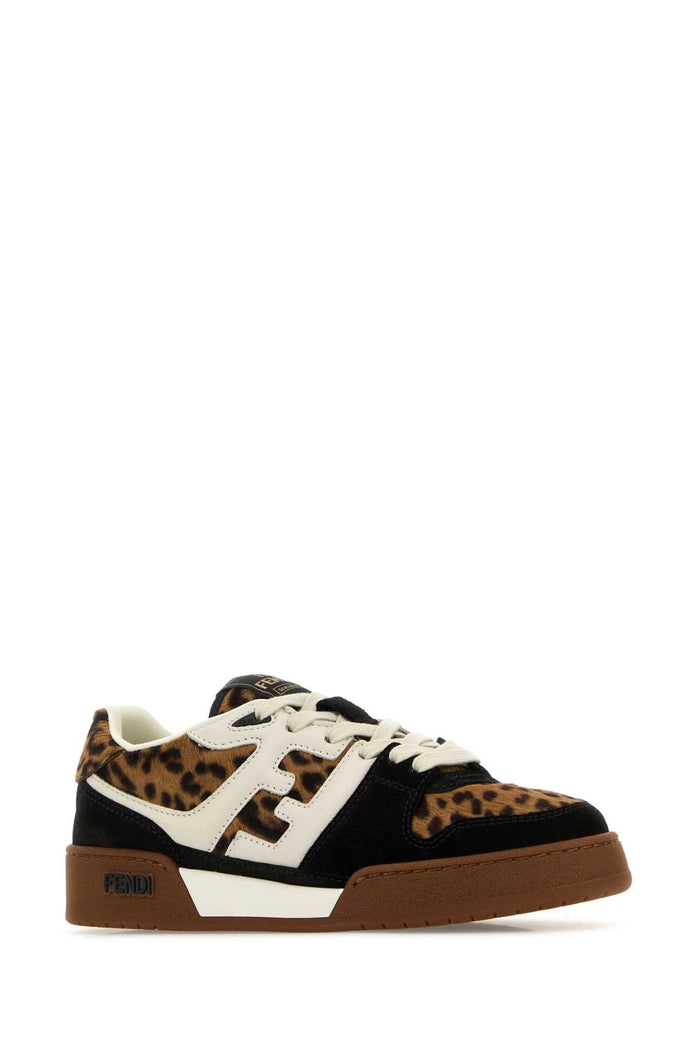 Multicolor Fendi Match Sneakers Nat.brown+nero+garza