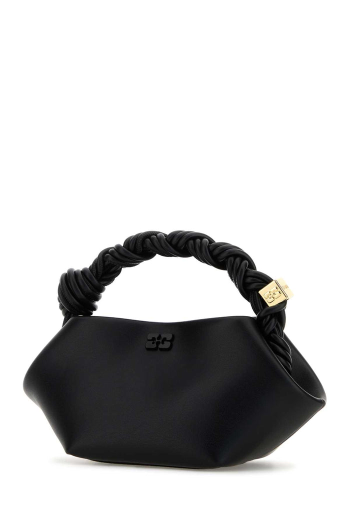 Black Recycled Leather Pu Polyester Borse A Mano