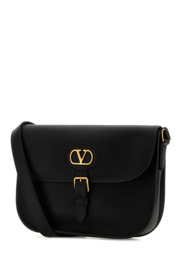 Black Leather Antibes Crossbody Bag Nero Calf - Bos Taurus Borse A Tracolla