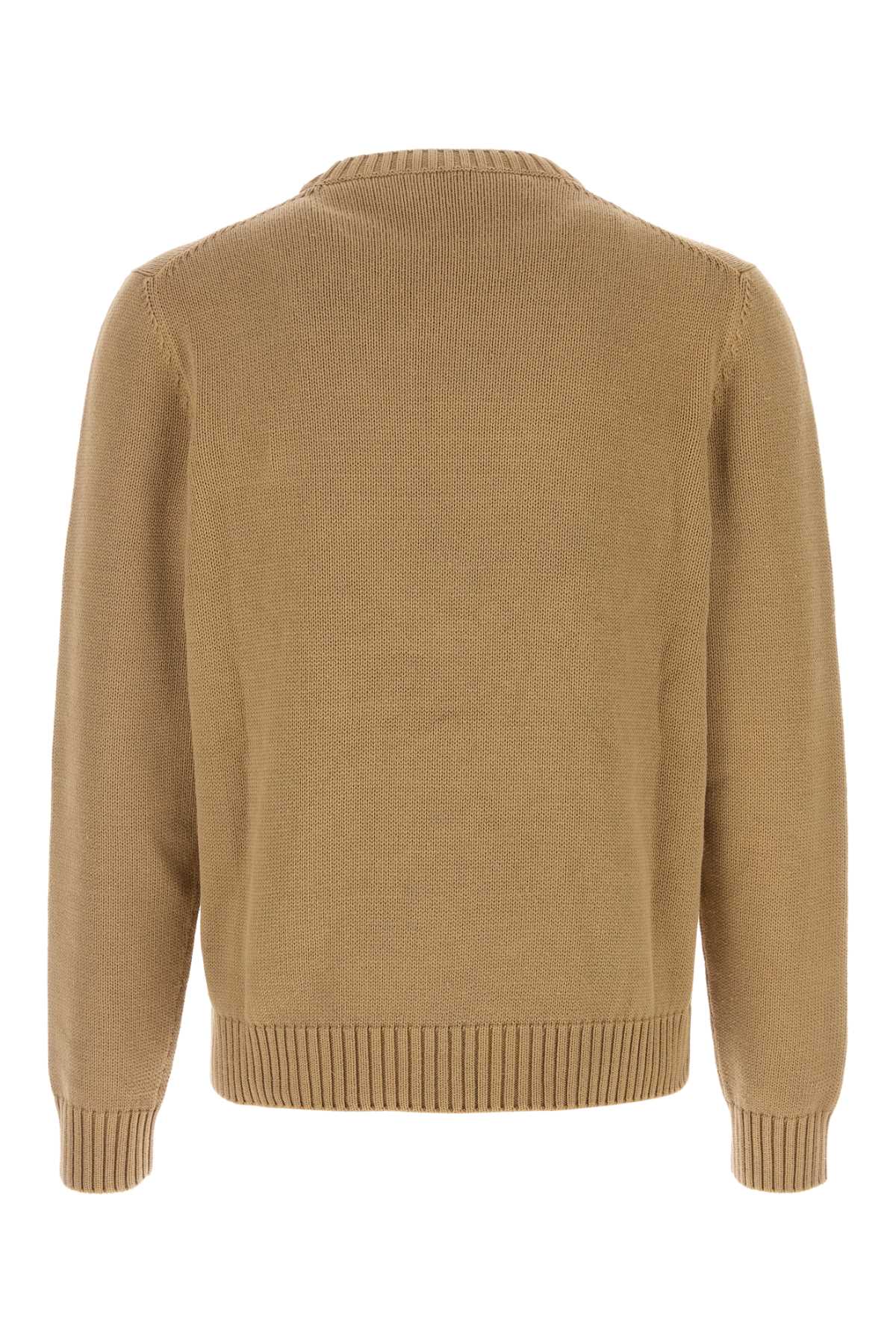 Camel Cotton Sweater Cammello Exterior: Maglieria