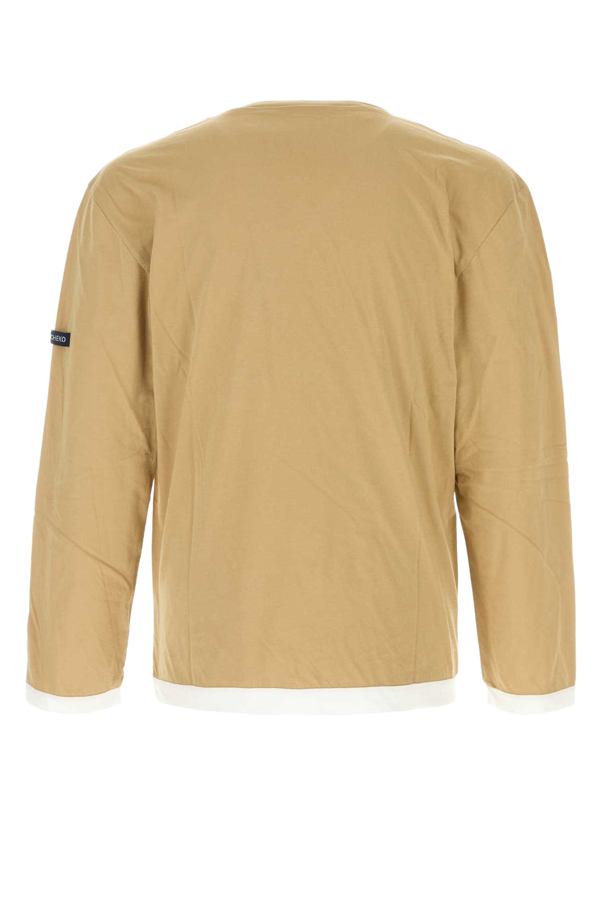 Beige Cotton T-Shirt Sandal Exterior