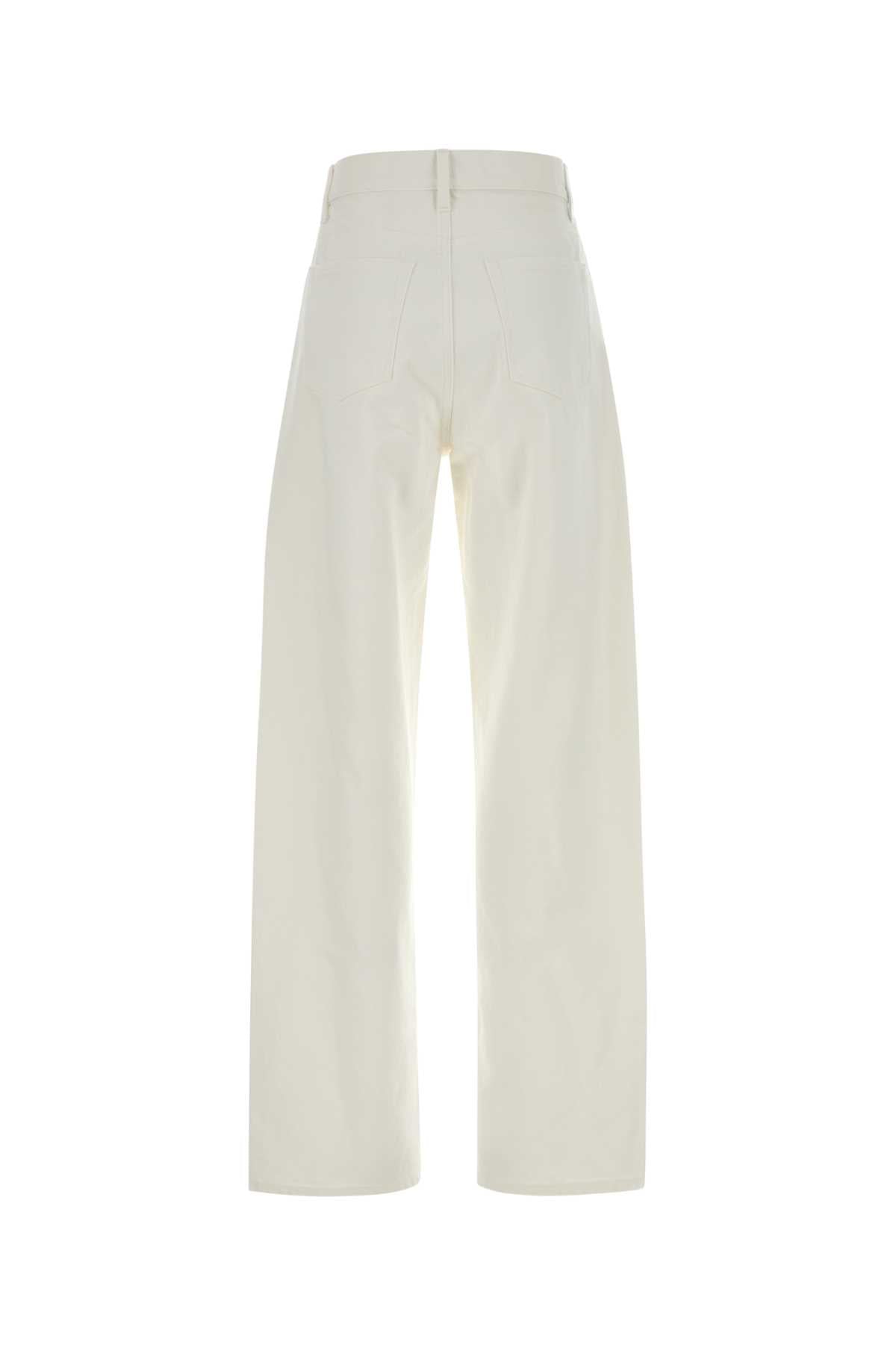 White Denim Jeans Porcelain Exterior: Cotton
