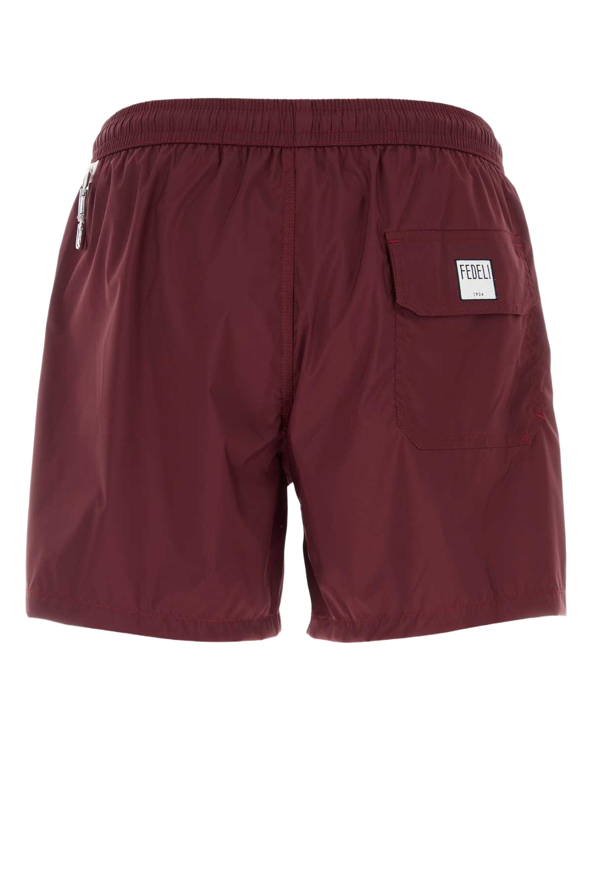 Burgundy Polyester Swimming Shorts Vinaccia Costumi Da Bagno