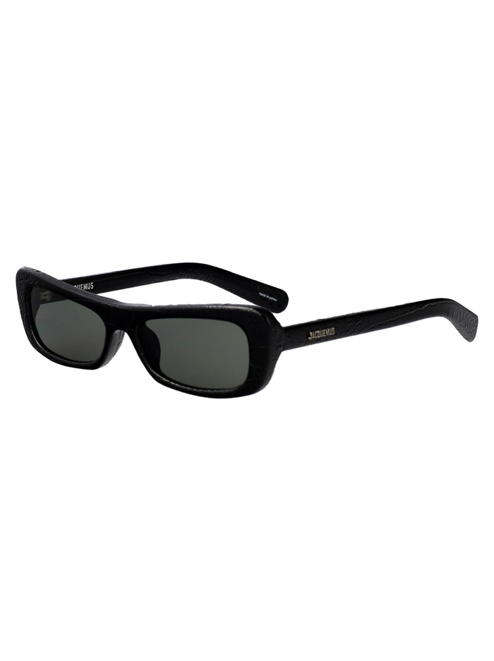 Capri Black Croc/ Silver/ Grey Acetate Sunglasses