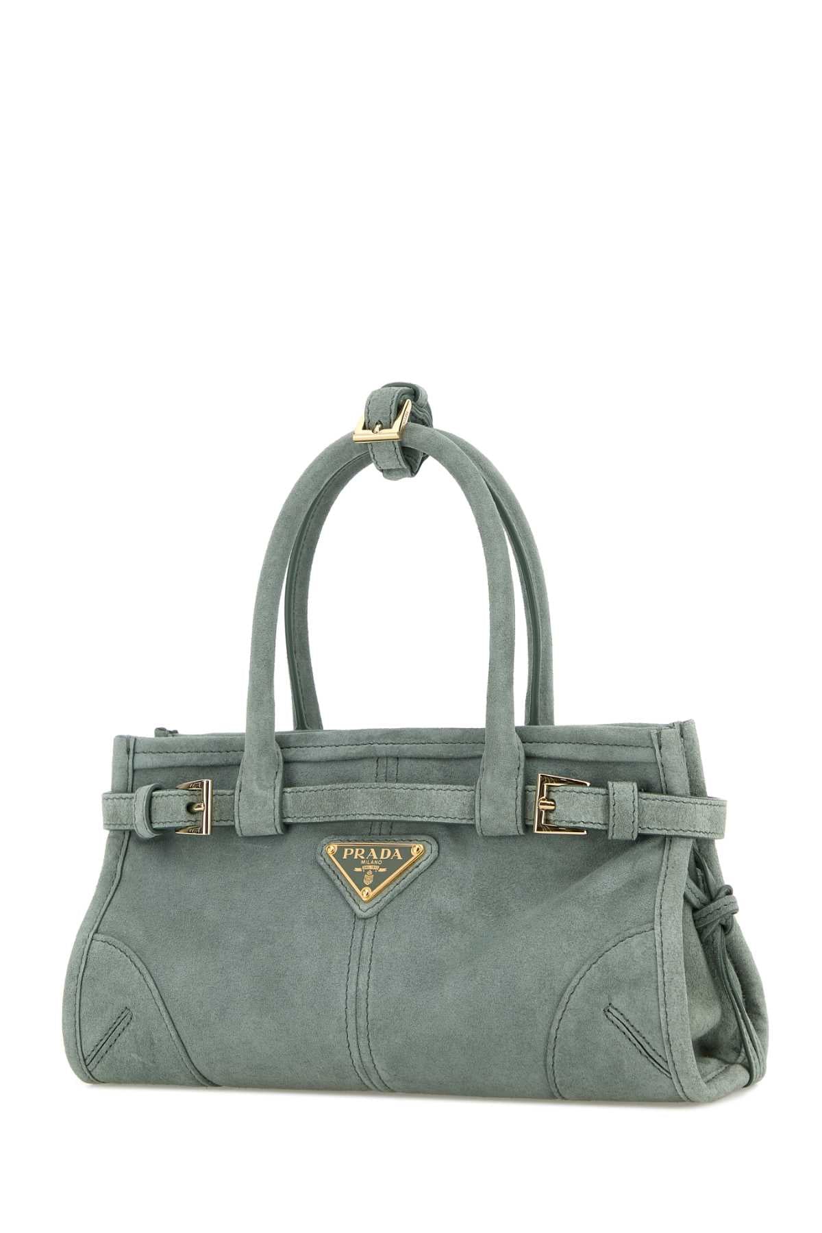 Sea Green Suede Mini Prada Bonnie Handbag Salvia Borse A Mano