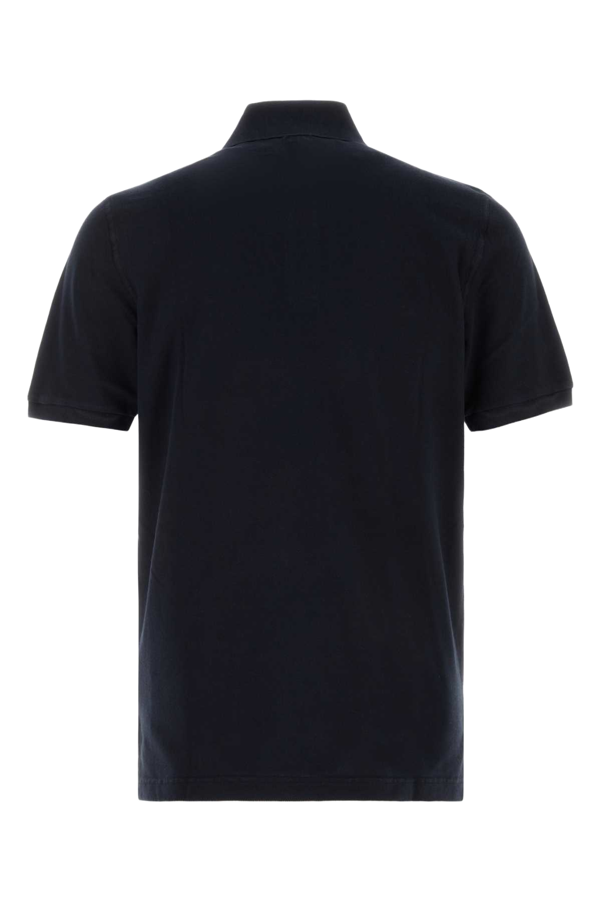 Navy Blue Piquet Polo Shirt Blu Exterior: Cotton