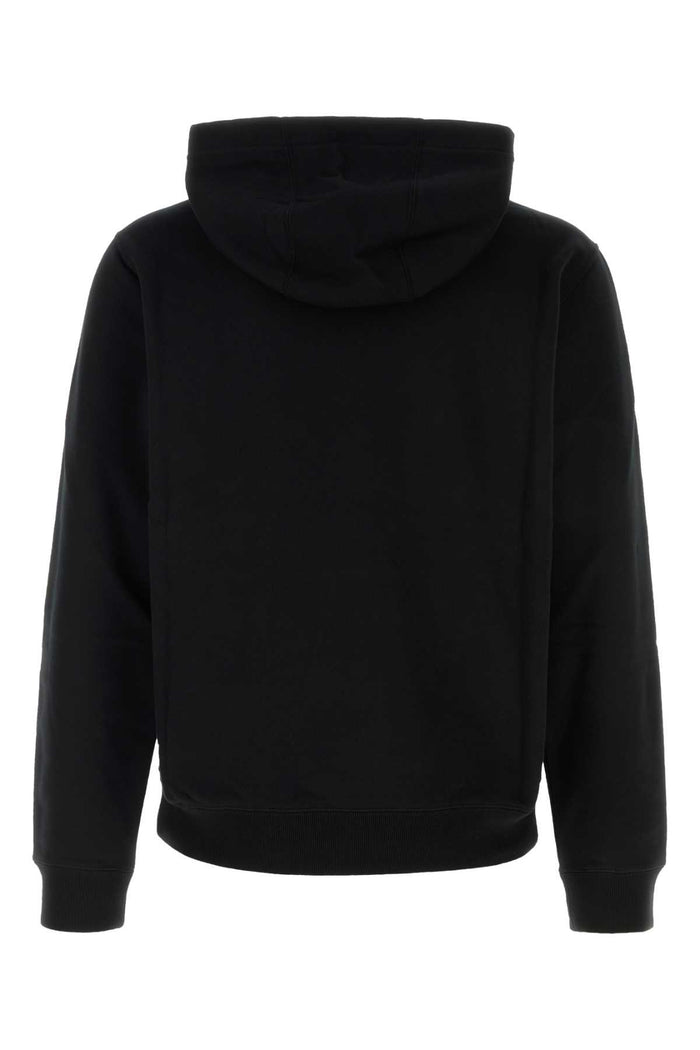 Black Cotton Sweatshirt Blackprint Exterior: Felpe