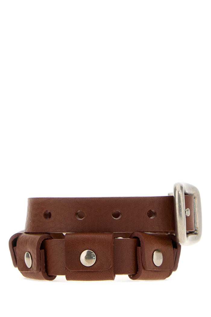 Brown Leather Bracelet Tabaccoarg.vecchio Bracciali