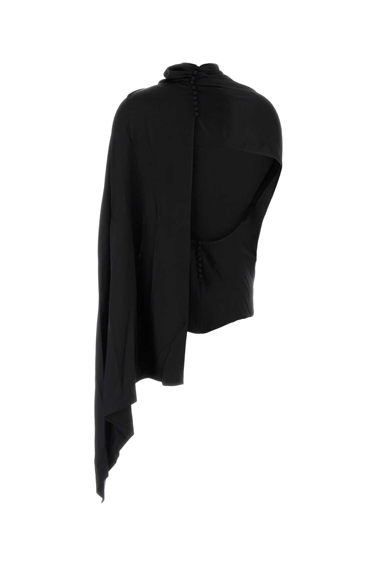 Black Satin Top Exterior: Silk Maglie