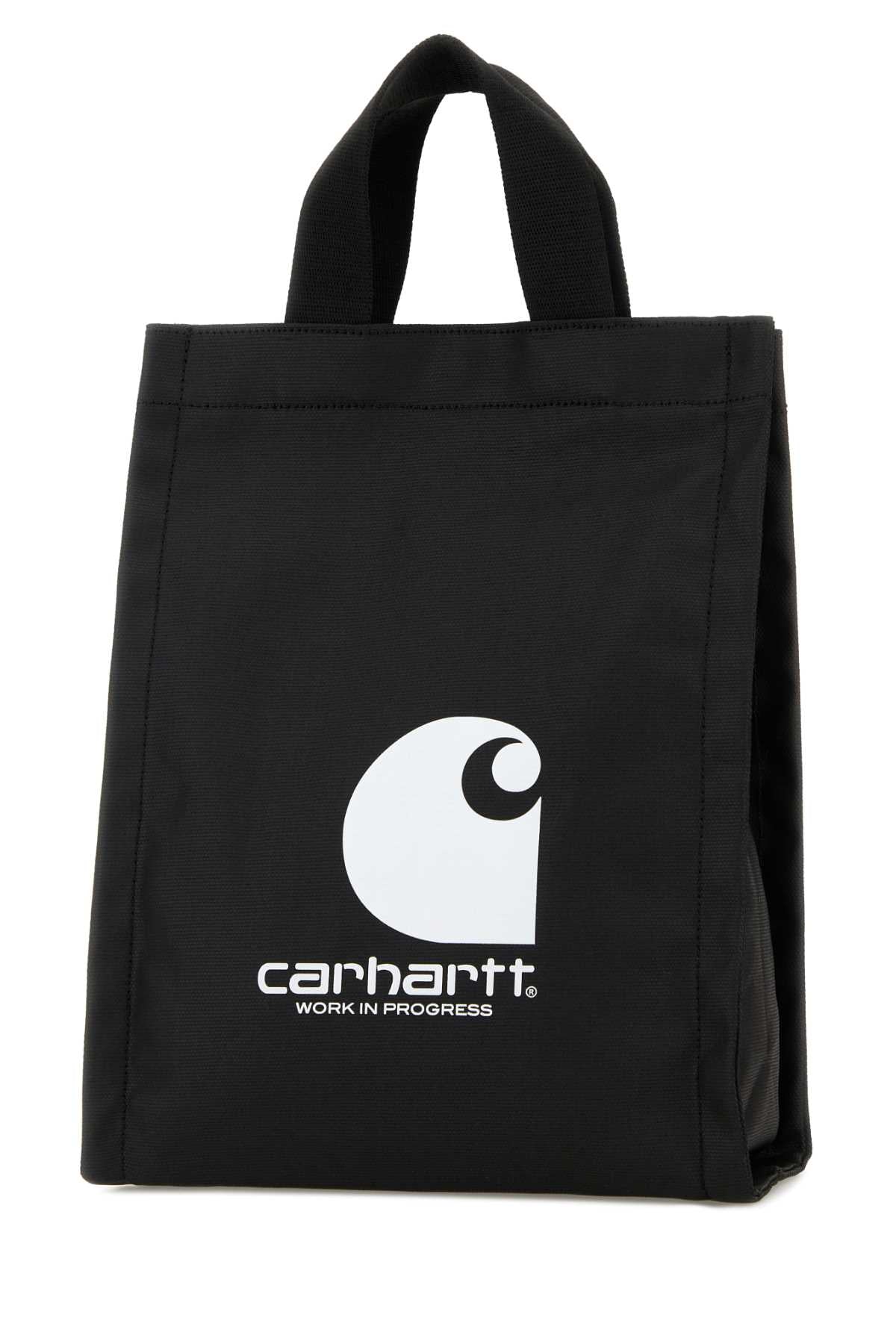 Black Canvas Carhartt Wip Shopping Bag Blackwhite Exterior: Fabric Borse A Mano