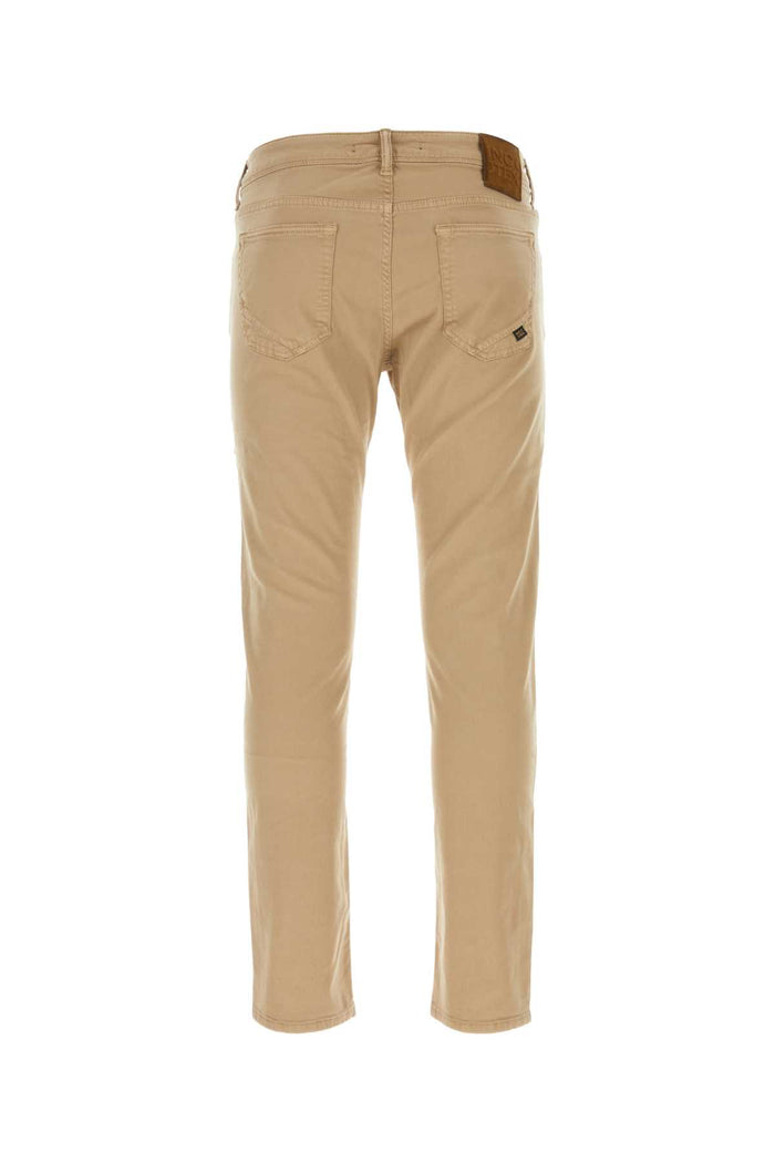 Beige Stretch Cotton Pant Coloniale Exterior: Elastan Pantaloni