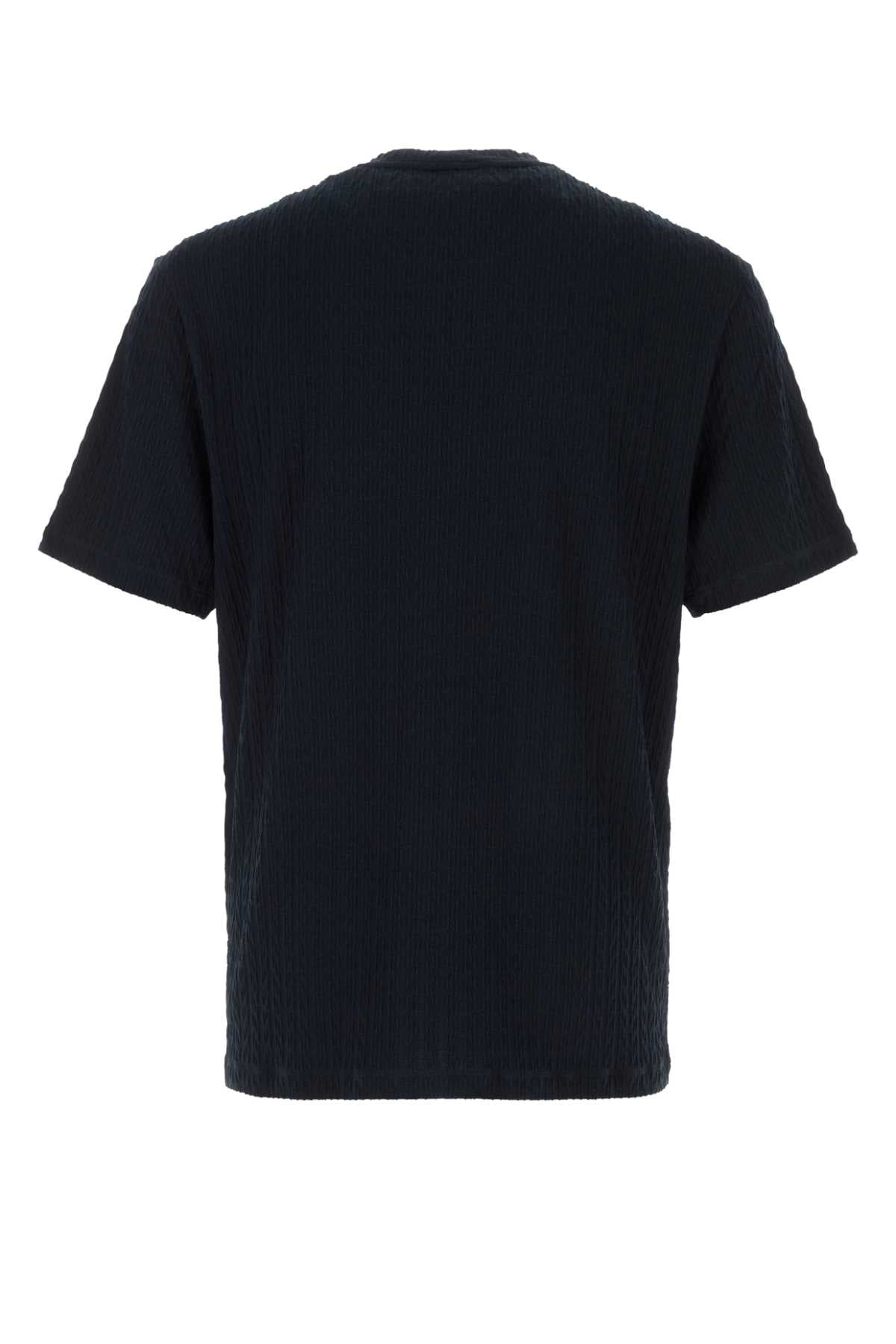 Midnight Blue Stretch Viscose Blend T-Shirt