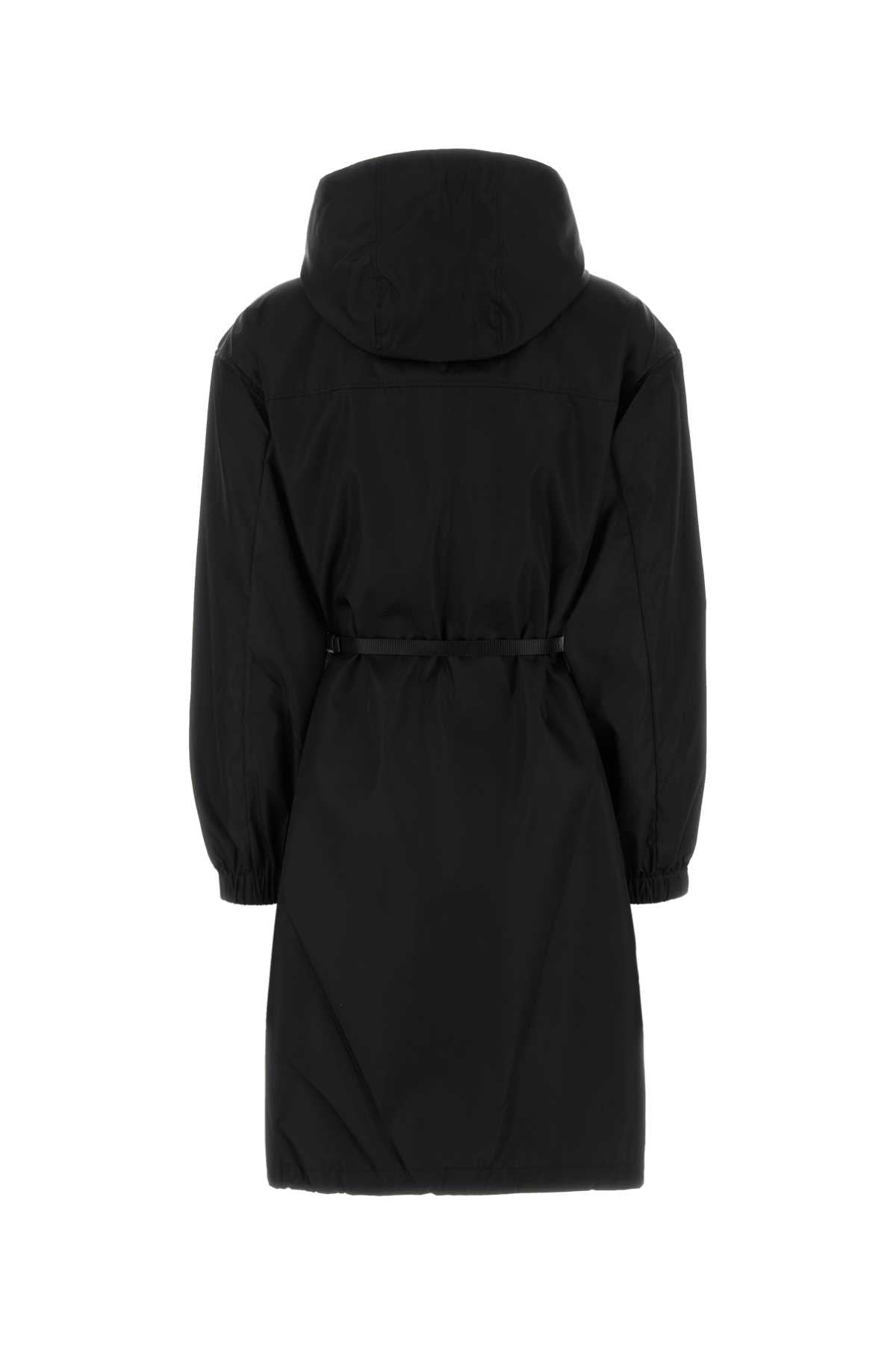 Black Re-Nylon Raincoat Nero Exterior: Giubbini