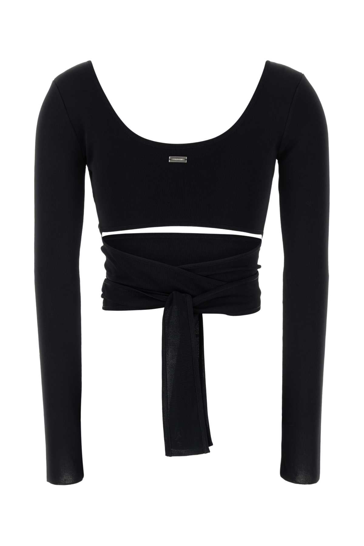 Black Viscose Cardigan Nero Exterior: Maglieria
