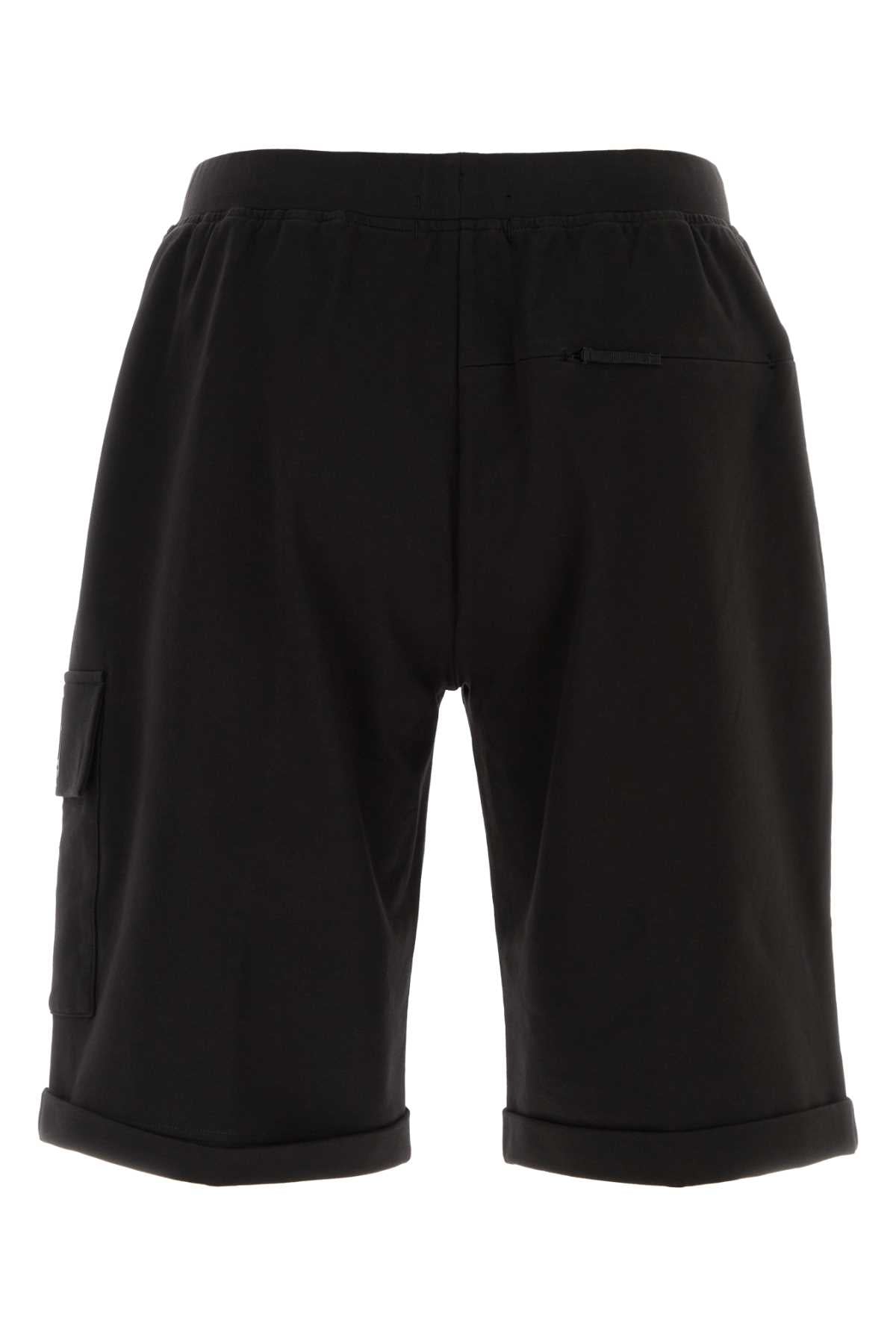 Black Stretch Cotto Bermuda Shorts Exterior: Cotton Elastane