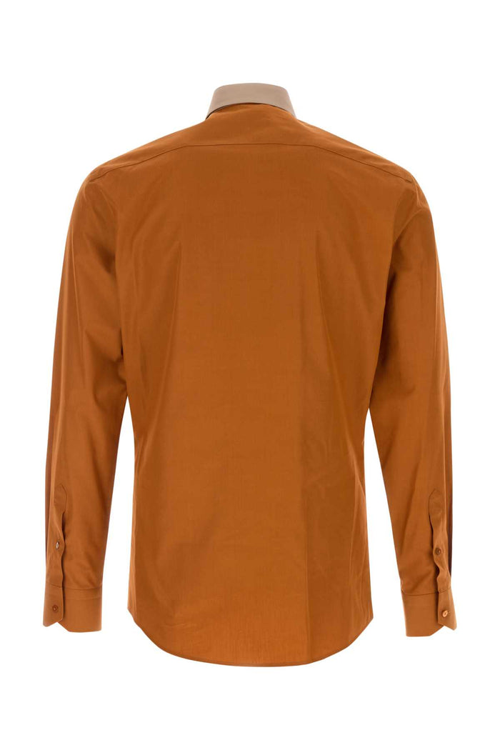 Orange Poplin Shirt Cinnamon Exterior: Cotton Camicie