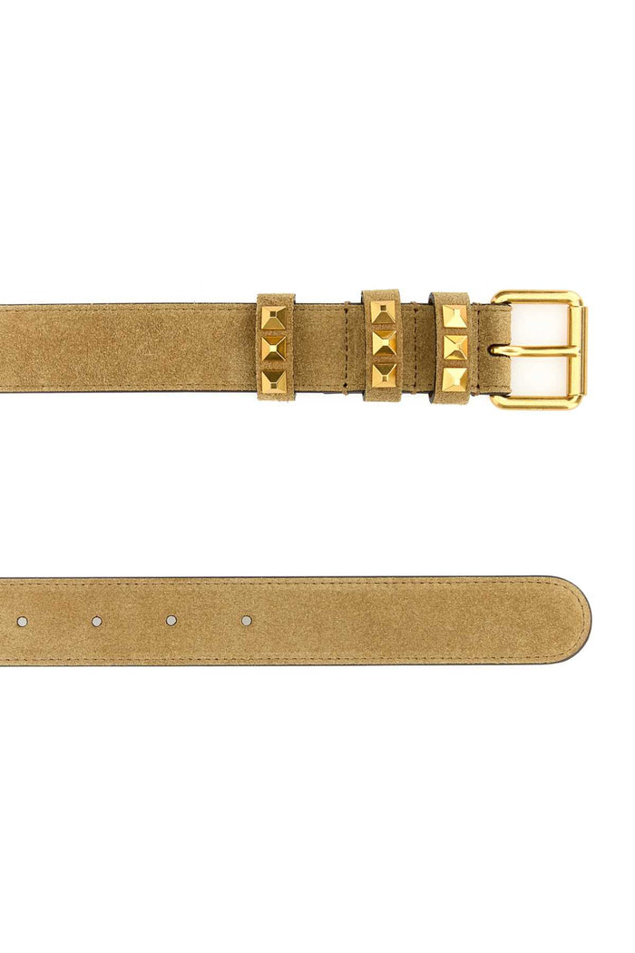 Beige Suede Belt Havanabeige Calf Leather - Bos Taurus Cinture