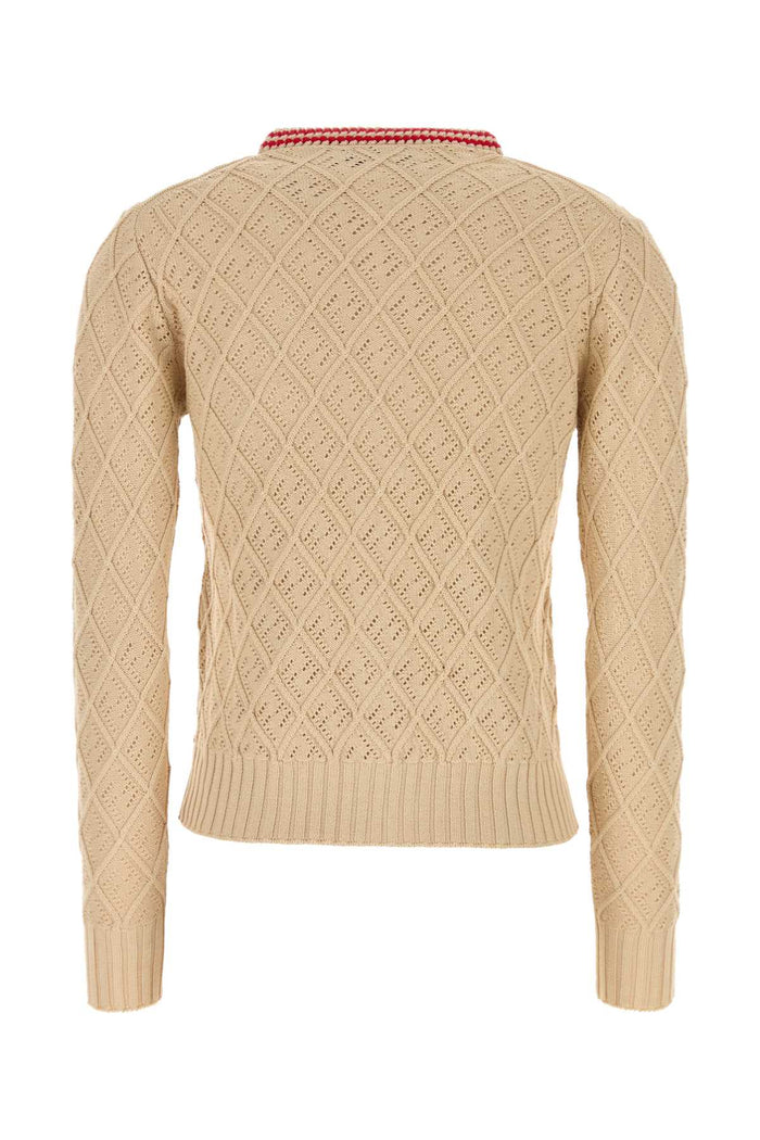 Beige Cotton Cardigan Icetea-26 Exterior: Maglieria