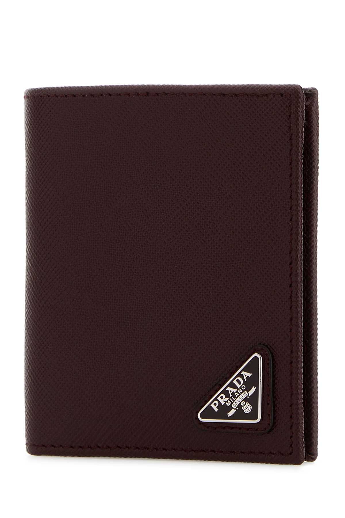 Burgundy Leather Wallet Bordeaux Portafogli