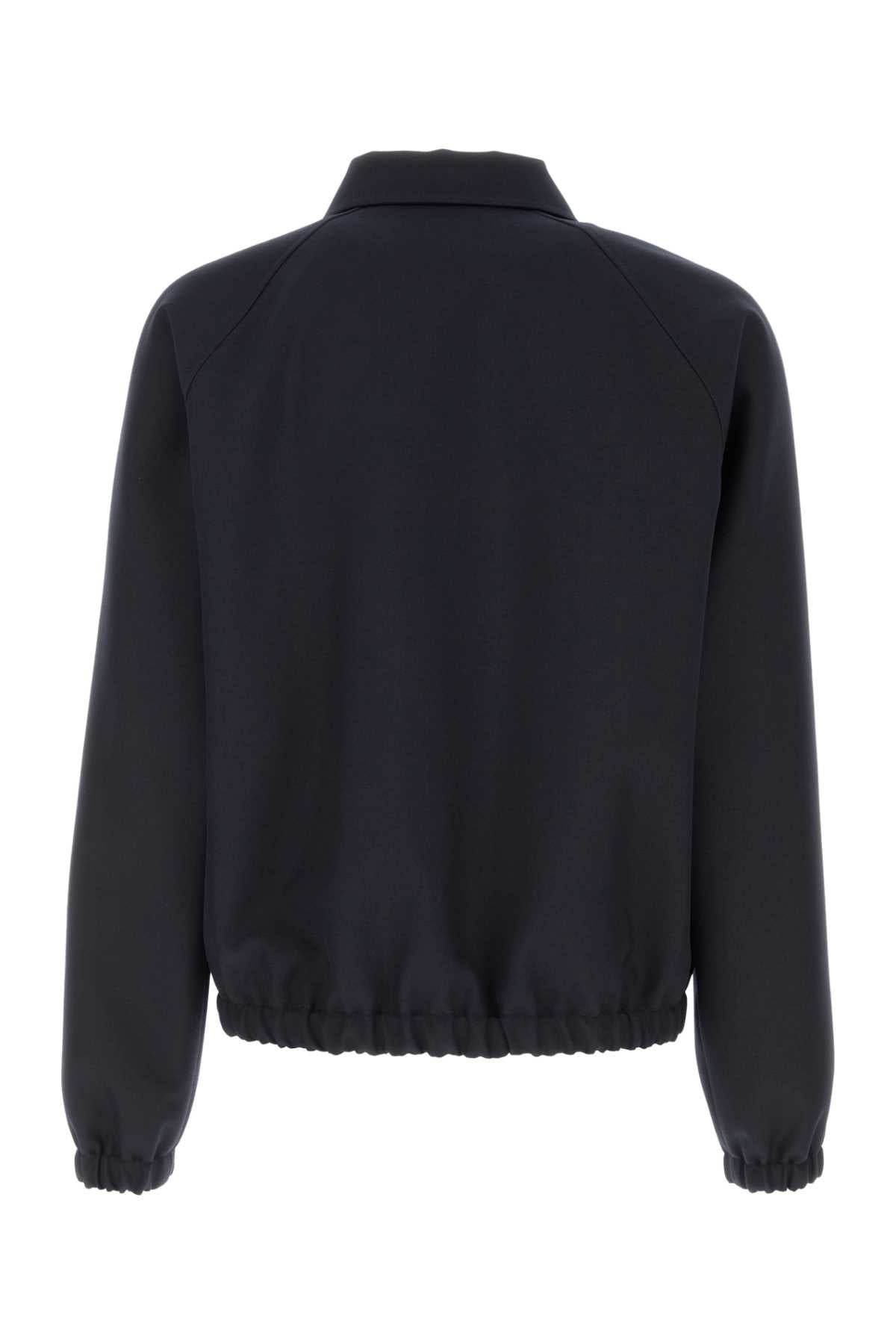 Navy Polyester Wool Giubbini
