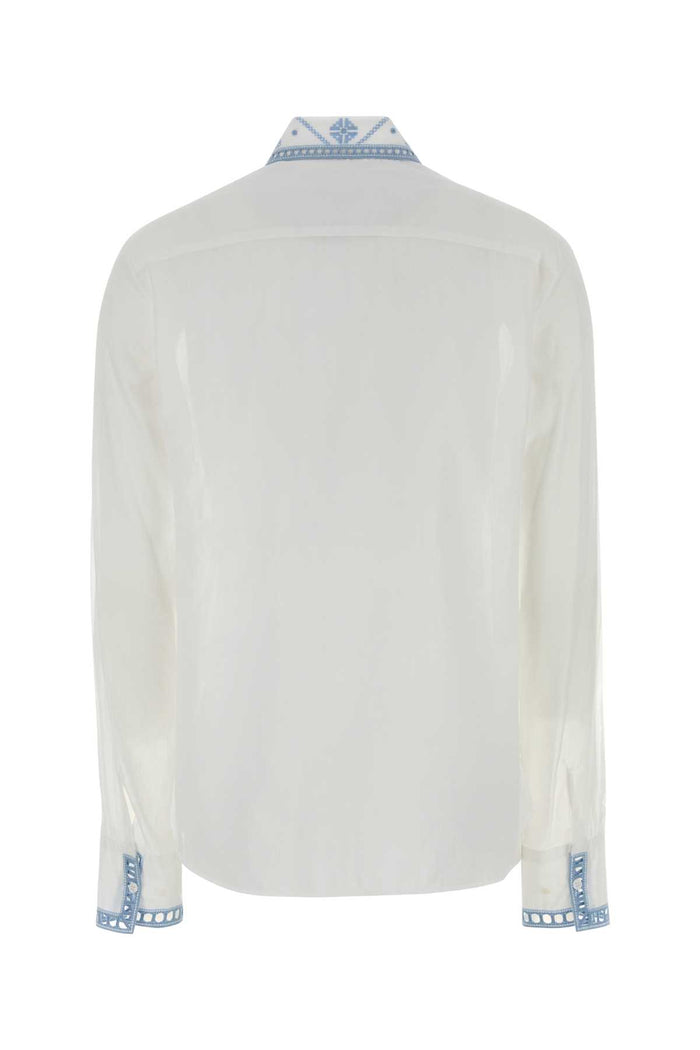 White Cotton Shirt Biancoazzurro Camicie
