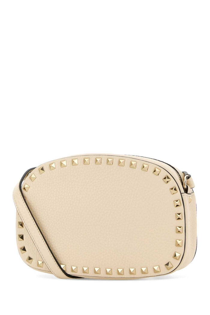 Ivory Leather Rockstud Crossbody Bag Lightivory Calf - Bos Taurus Borse A Mano