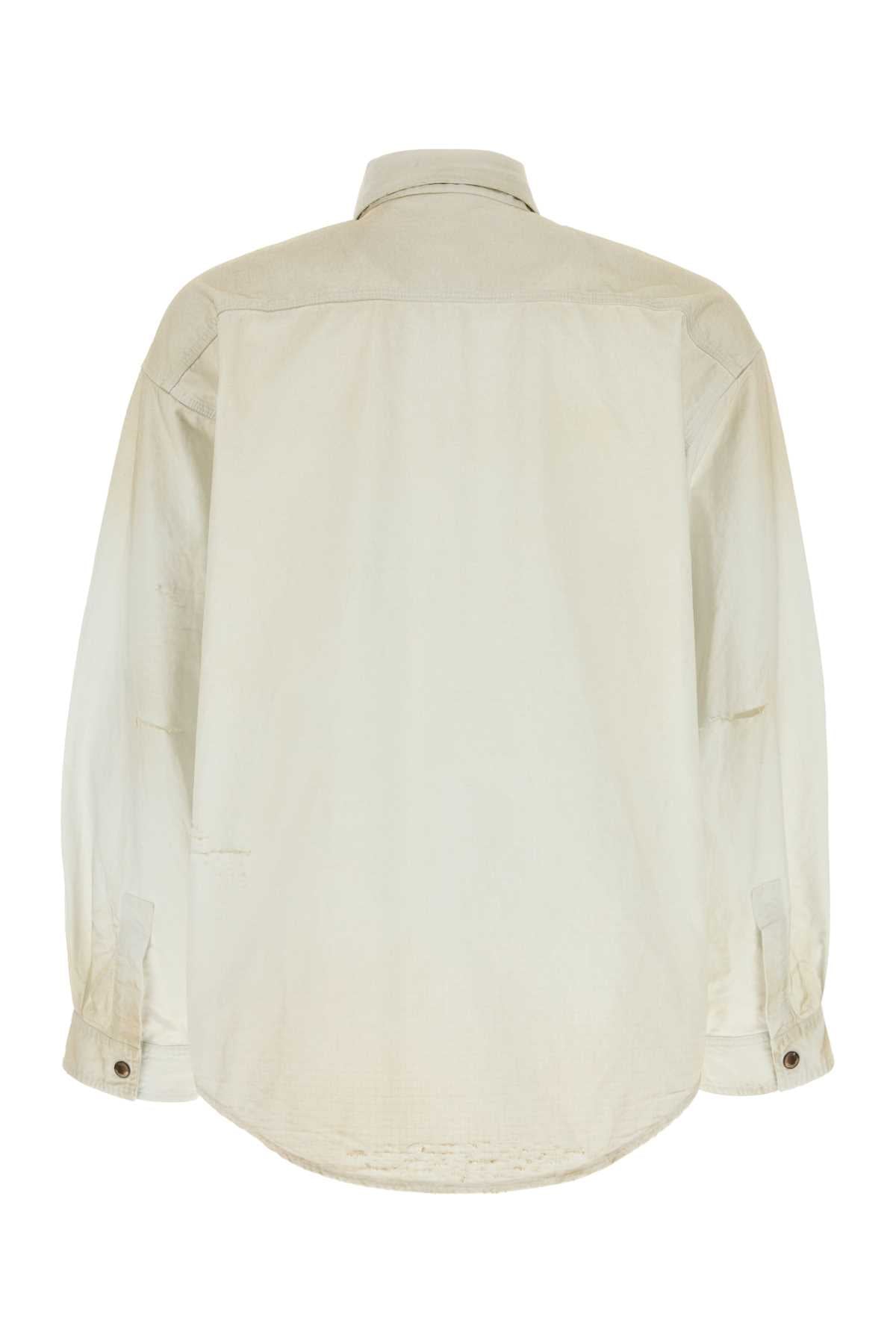 Sand Poplin Shirt Dirty White Exterior: Cotton Camicie