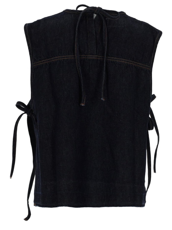 Denim Sleeveless Top Cotton Tops