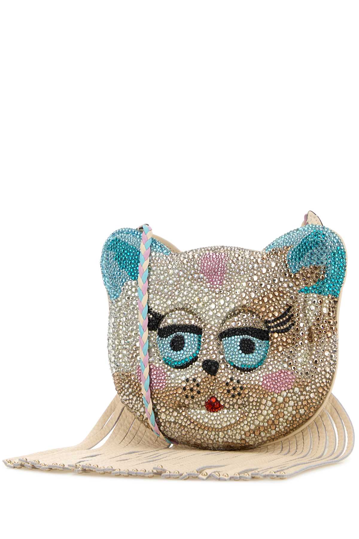 Embellished Leather Le Chat De La Maison Crossbody Bag Multicolorbutterwhitelightivory Borse A Tracolla