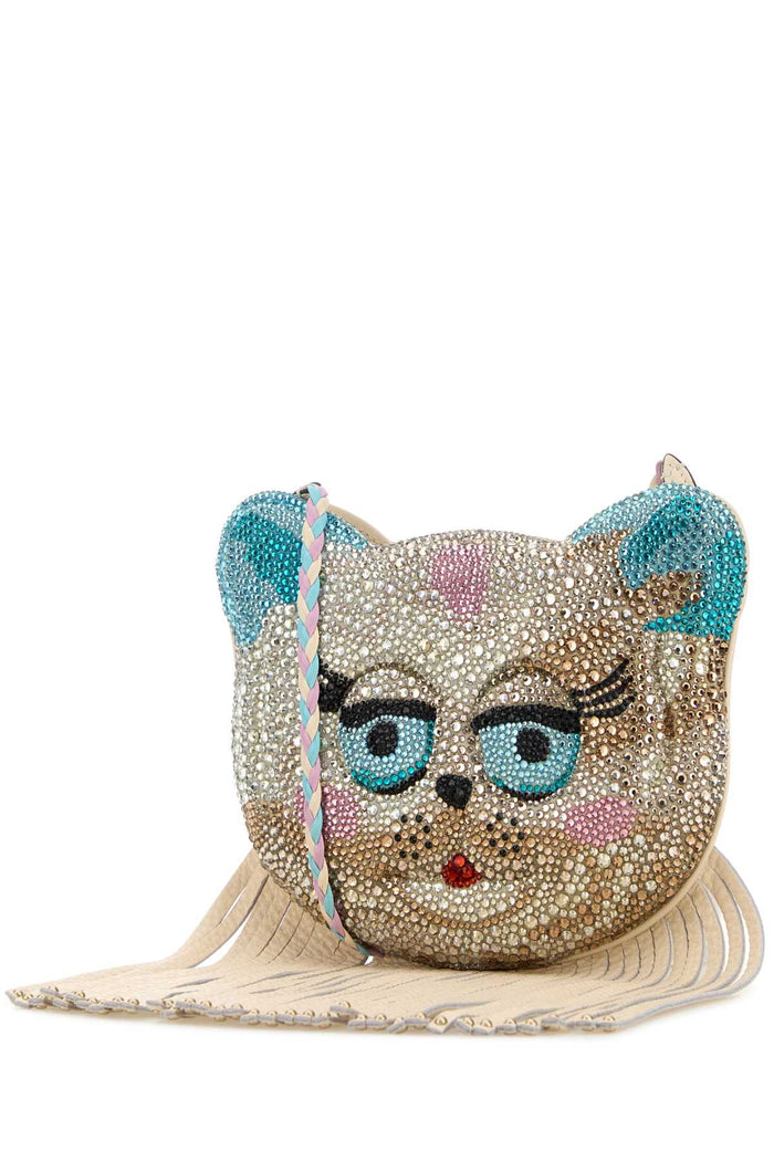 Embellished Leather Le Chat De La Maison Crossbody Bag Multicolorbutterwhitelightivory Borse A Tracolla