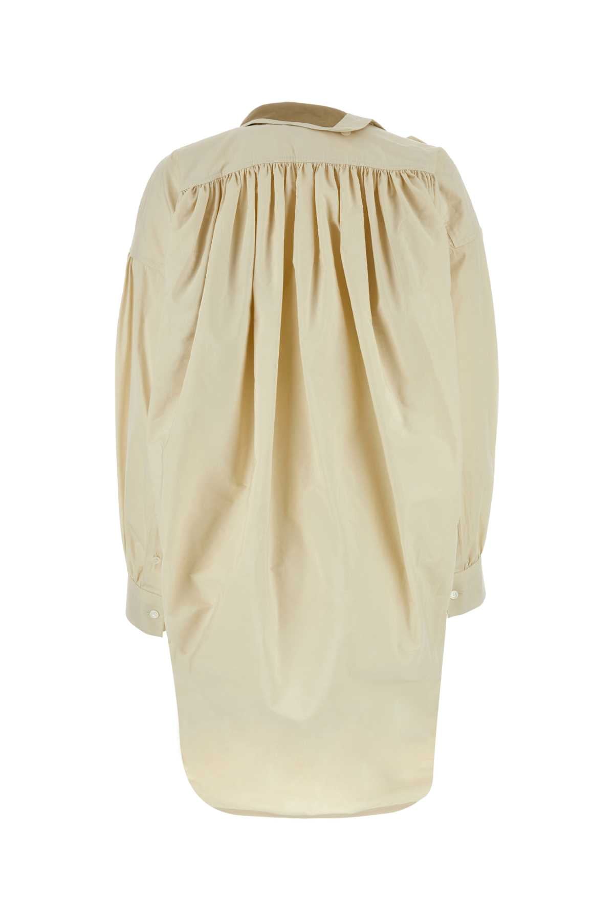 Sand Cotton Blend Shirt Dress Abiti