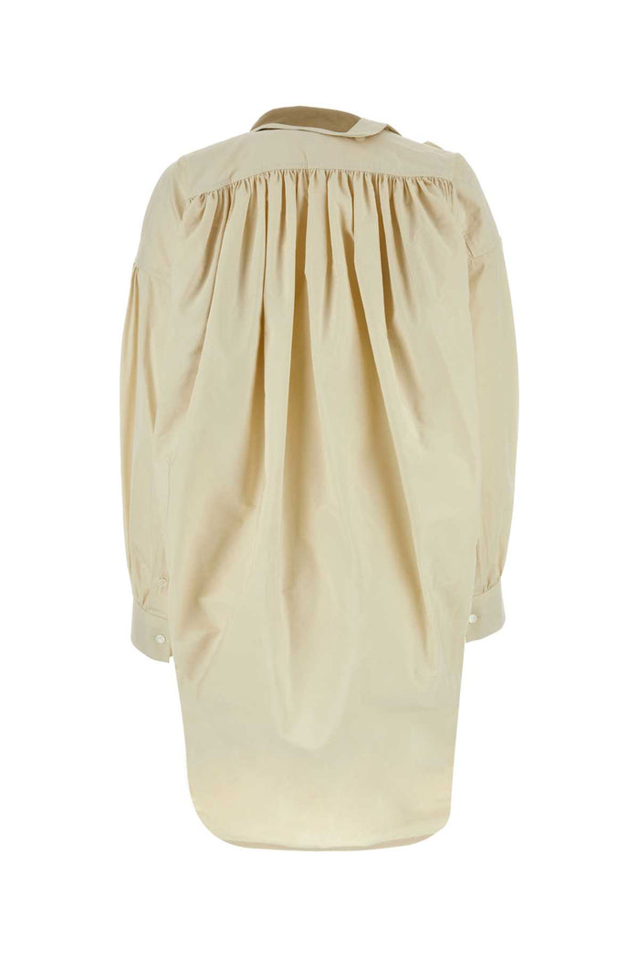 Sand Cotton Blend Shirt Dress Abiti