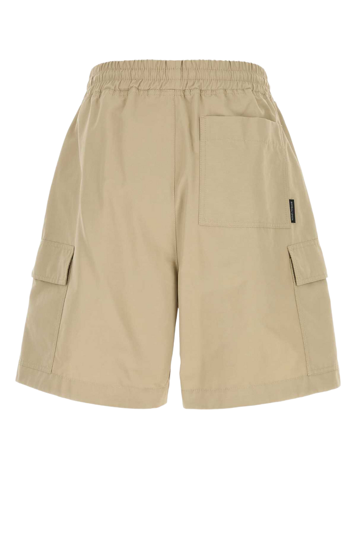 Beige Nylon Blend Bermuda Shorts Sahara Exterior: Cotton