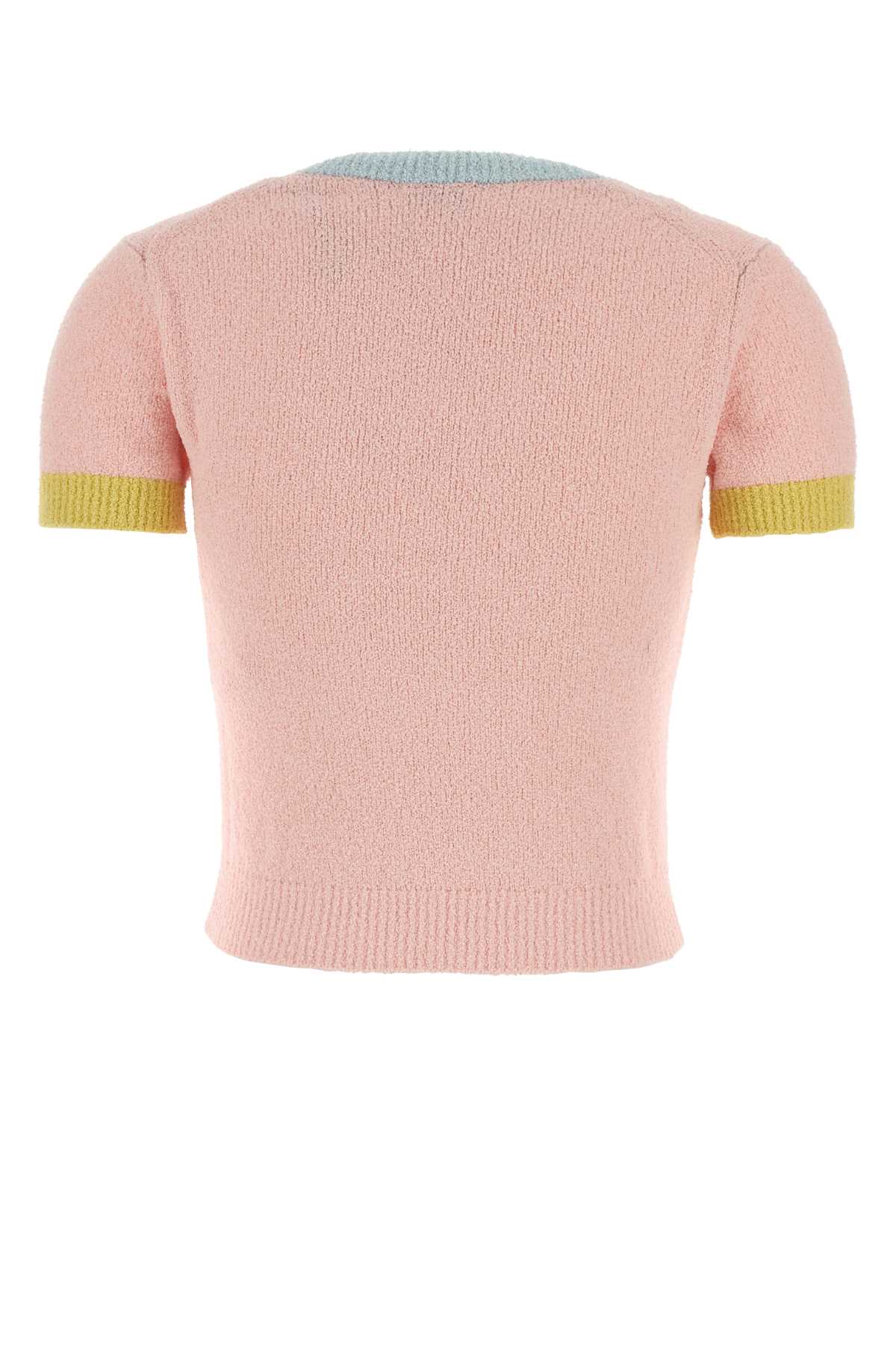 Pink Cotton Blend Sweater Flamingopink Exterior: Nylon Maglieria