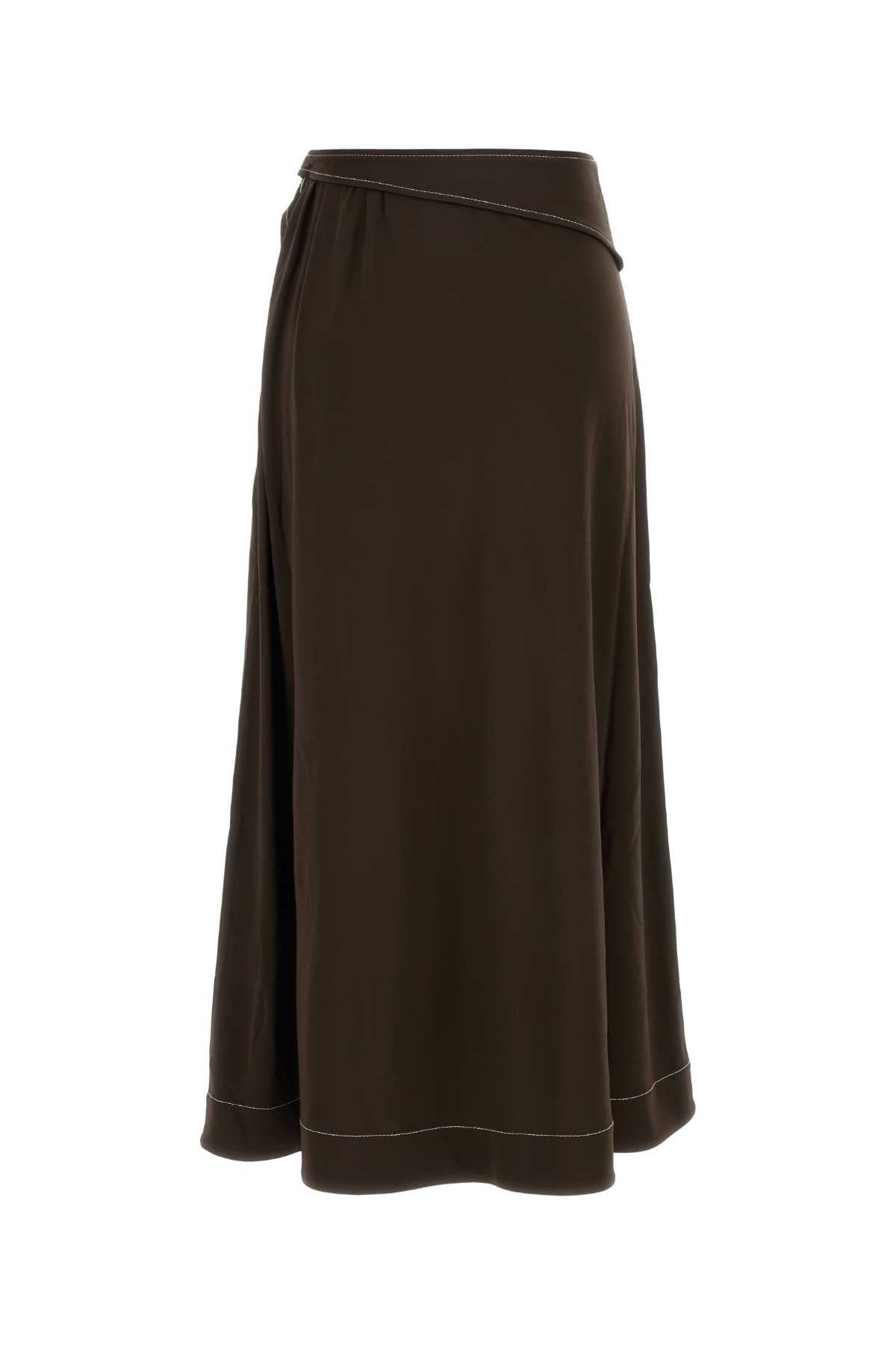 Brown Viscose Skirt Gonne