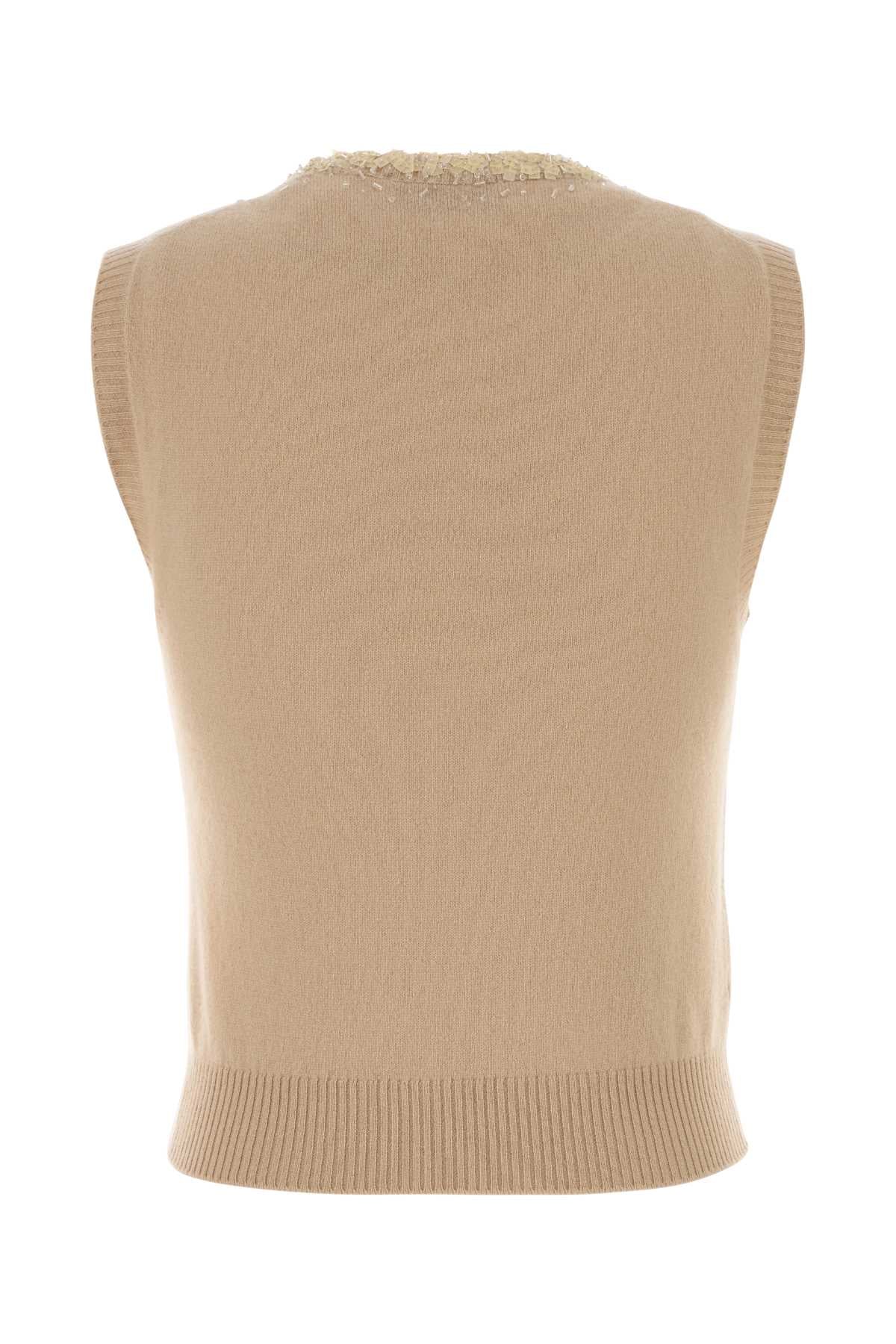 Sand Cashmere Vest Albino Exterior: Maglieria