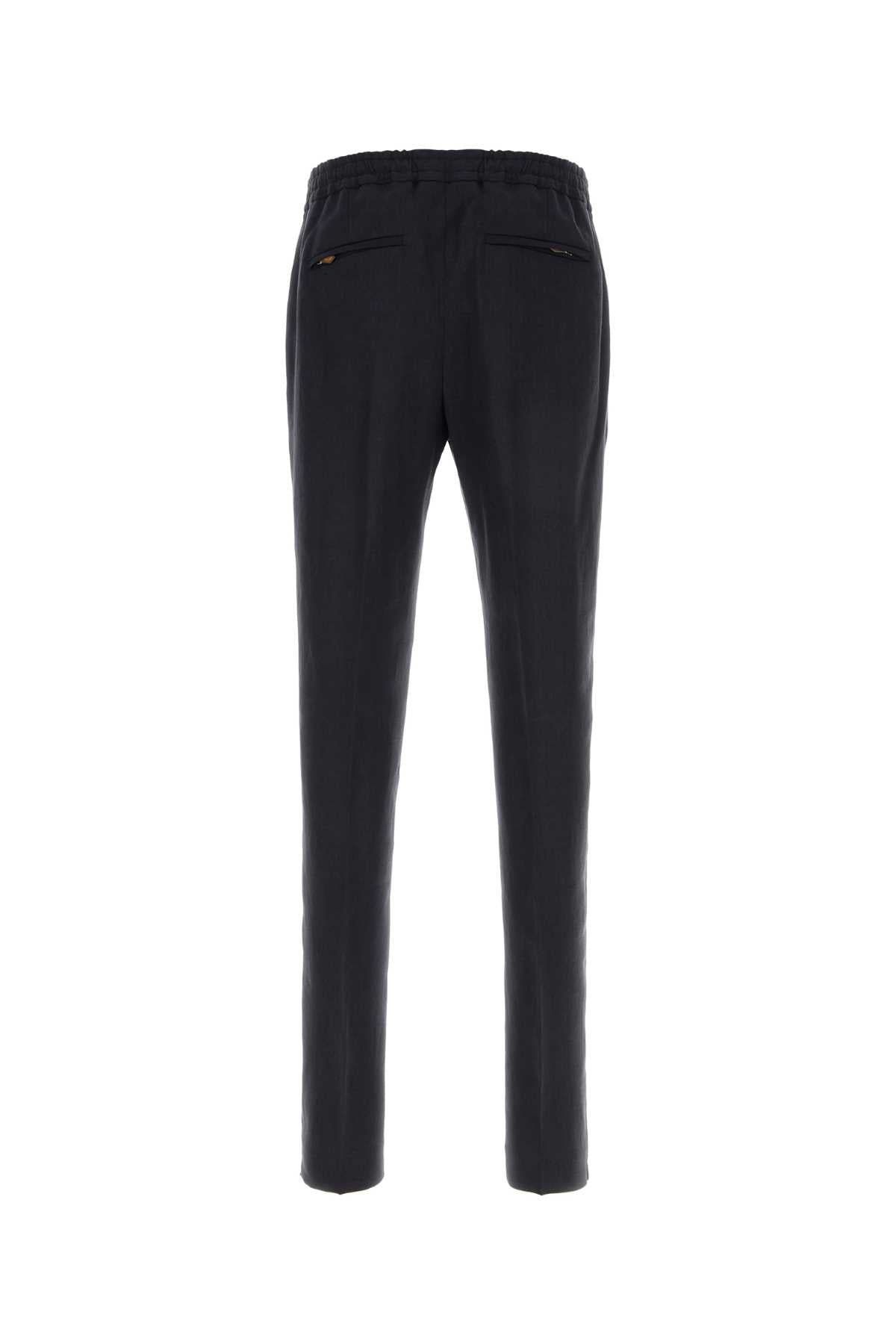 Dark Blue Linen Pant 0360 Exterior: Pantaloni