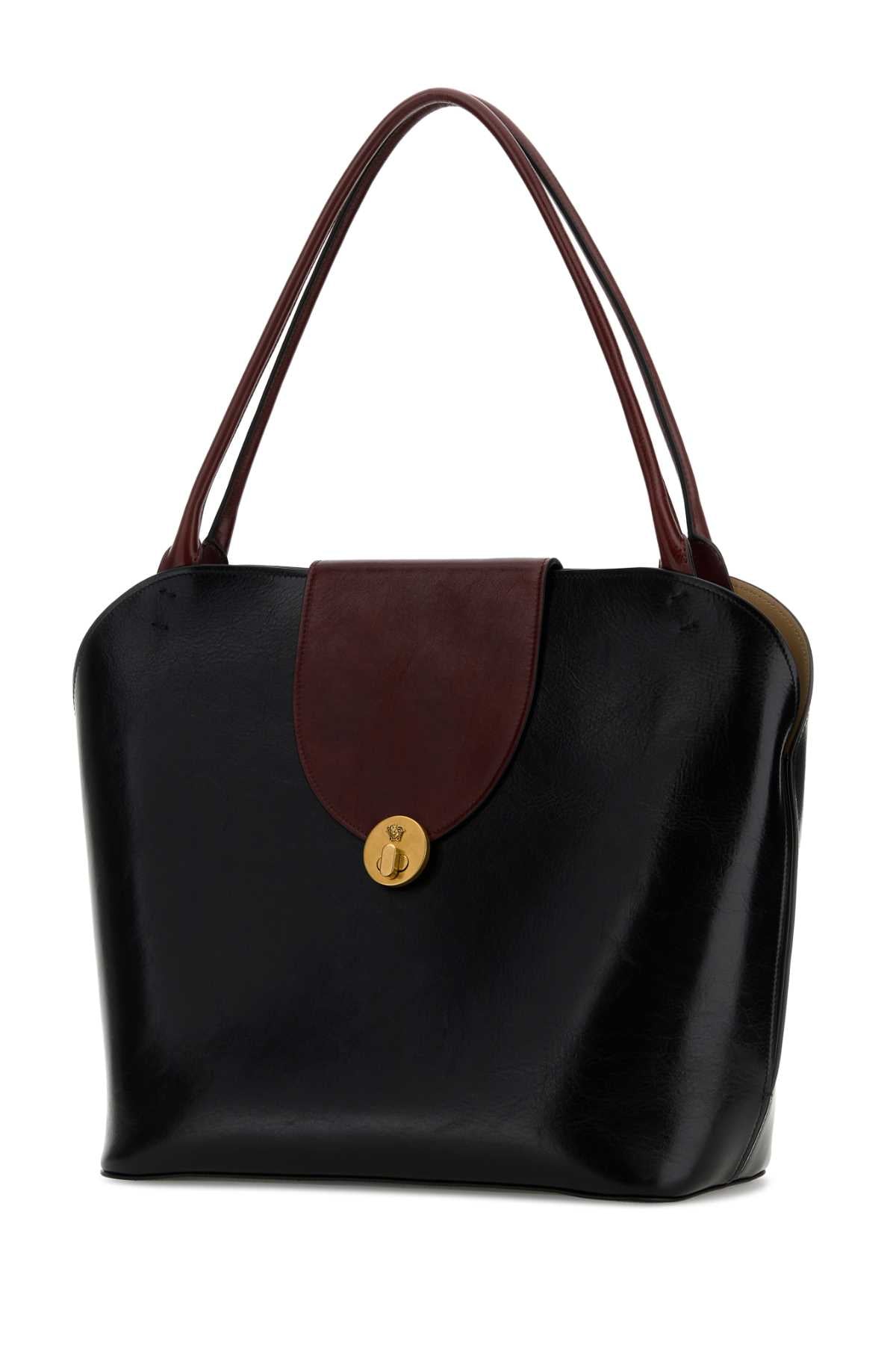 Black Leather Shopping Bag Blackrosewood Borse A Mano