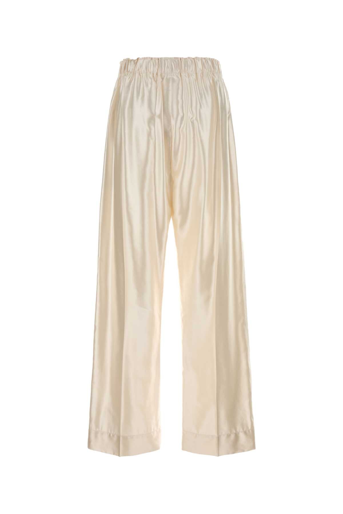 Ecru Exterior: Cotton Silk Pantaloni
