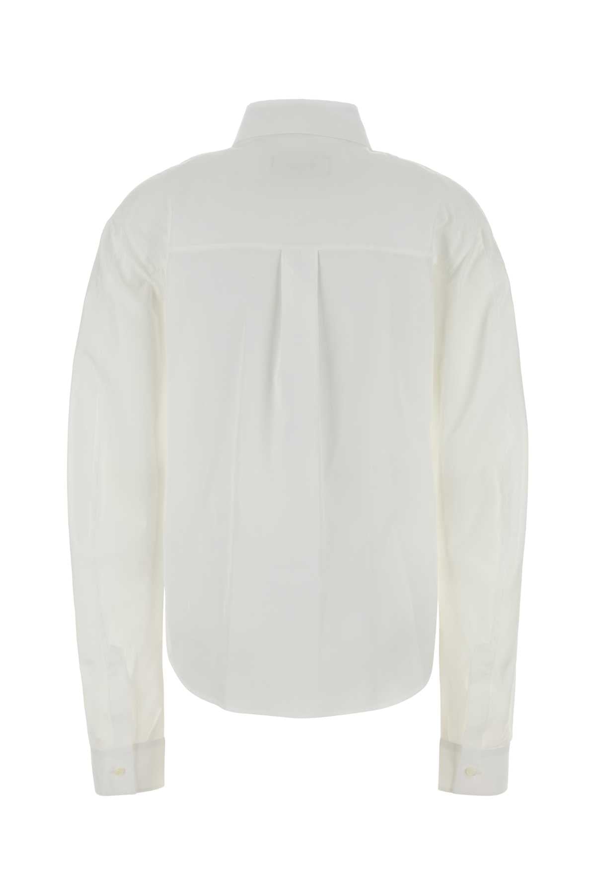 White Poplin Shirt Lightblue Exterior: Cotton Camicie